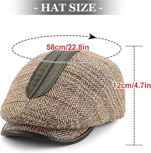 SEAUR Men Flat Cap Adjustable Newsboy Cap Vintage Beret Hat Classic Newsboy Hats Ivy Hat Cabbie Gatsby Cap Duckbill Cap in Saudi Arabia