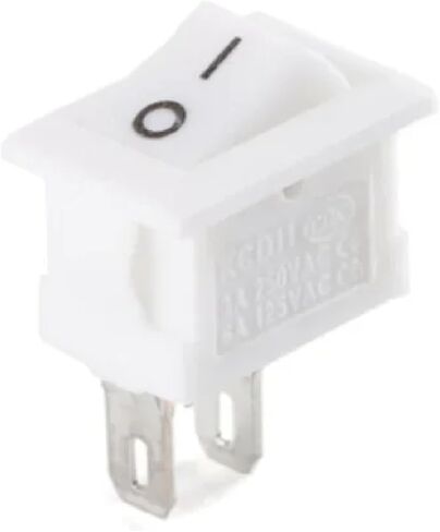 Rocker Switch 10x15mm ، SPST 2-Pin ON/OFF ، 3A 250V ، Black Red White (White 5pcs) in Saudi Arabia