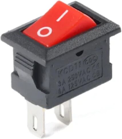 Rocker Switch 10x15mm ، SPST 2-Pin ON/OFF ، 3A 250V ، Black Red White (White 5pcs) in Saudi Arabia