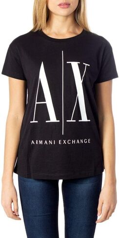 A|X ARMANI EXCHANGE Women's Icon Project Logo Boyfriend Fit Crewneck Tee in Kuwait