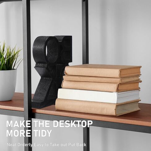 Chunful 2 قطع مجموعة Bookends منحوتة في كتاب Block Letters Rustic Fun Bockends Decorative Wood Book Weads for Home Office Library Weshelf Desk in Saudi Arabia