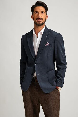 السترة للرجال عتيقة Corduroy Jacket Peak Lapel Business Bushons اثنين من المعاطف الرياضية غير الرسمية البحرية الأزرق in Saudi Arabia