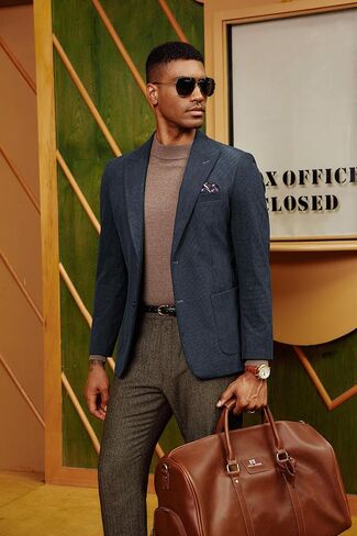 السترة للرجال عتيقة Corduroy Jacket Peak Lapel Business Bushons اثنين من المعاطف الرياضية غير الرسمية البحرية الأزرق in Saudi Arabia