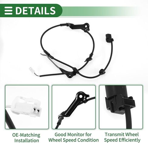 Motoforti ABS Wheel Speed Sensor ABS Sensor Anti-Lock Braking System Sensor for Toyota Vios Echo 2002-2007 No.8951652010 Rear Right in Saudi Arabia