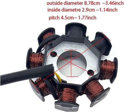 GY6 Magneto Stator Flywheel Rotor Kit,8 Coil Copper Stator for GY6 50cc 139QMB 139QMA Scooter Moped ATV Go-Kart Engine,High Performance Part with Flywheel Puller & Clutch Lock Tool in Saudi Arabia