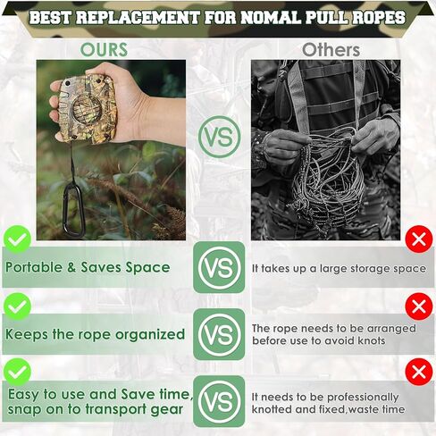 معدات قابلة للسحب ورافعة القوس للصيد على حامل الشجرة، حبل سحب القوس قابل للسحب بطول 29.5 قدمًا لحامل الأشجار، حبل رافعة سريع وسهل للقوس، ملحقات صيد الغزلان للرجال الصيادين in Kuwait