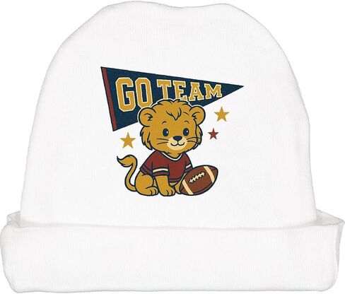 inktastic Cute Lion Football Go Team Kids Sports Baby Beanie Hat in Saudi Arabia