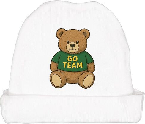 inktastic Cute Teddy Bear Go Team Baby Beanie Hat in Saudi Arabia
