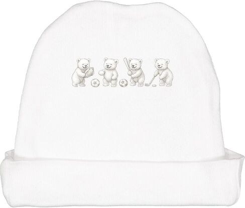 inktastic Playful Sports Bears Illustration for Kids Baby Beanie Hat in Saudi Arabia