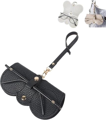 Soft Leather Sunglasses Bag, Soft Leather Sunglasses Bag with Wrist Strap, Portable Glasses Case Holder Sunglasses Pouch in Saudi Arabia