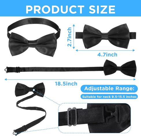36 Pcs Men's Bow Ties Pre Tied Tuxedo Formal Adjustable Clip On Bow Satin Bowtie for Men Costume Wedding Party in Saudi Arabia