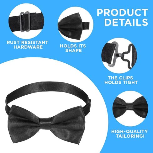 36 Pcs Men's Bow Ties Pre Tied Tuxedo Formal Adjustable Clip On Bow Satin Bowtie for Men Costume Wedding Party in Saudi Arabia