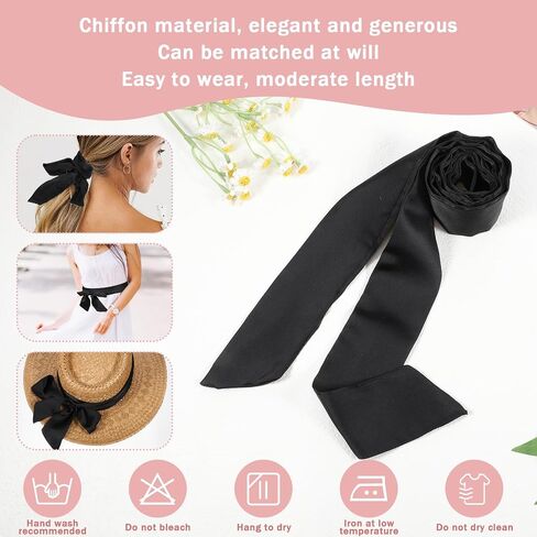 Self Tie Satin Ribbon Bow Ties, Bow Ties for Women Girls Self-tie Bowtie Adjustable Bowties Black Polyester Bowtie Folding Bowties Accessory for School Uniforms Cosplay T-shirt Accessory Wedding Party in Saudi Arabia
