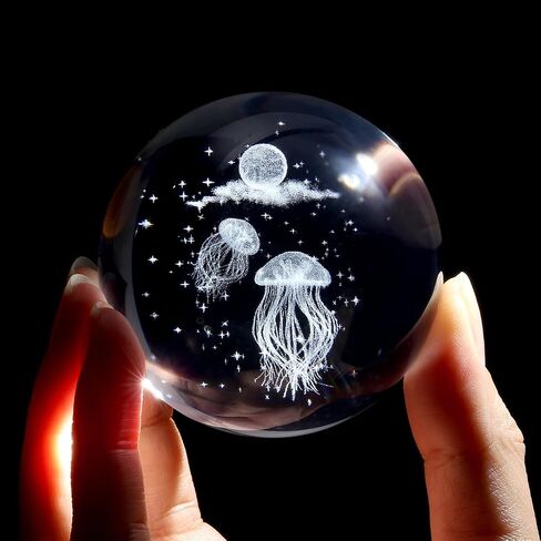 Maibaota 3D قناديل البحر ديكور 2.4 بوصة الكرة الكريستال محيطات الديكور تذكارات لعشاق الكائنات البحرية المنزل in Kuwait