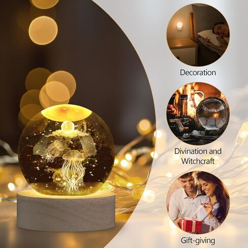 Maibaota 3D قناديل البحر ديكور 2.4 بوصة الكرة الكريستال محيطات الديكور تذكارات لعشاق الكائنات البحرية المنزل in Kuwait