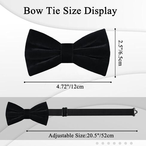 Velvet Bow Ties for Men Adjustable Pre Tied Mens Bow Tie, Solid Color Bowtie for Wedding Party Business Prom Formal in Saudi Arabia
