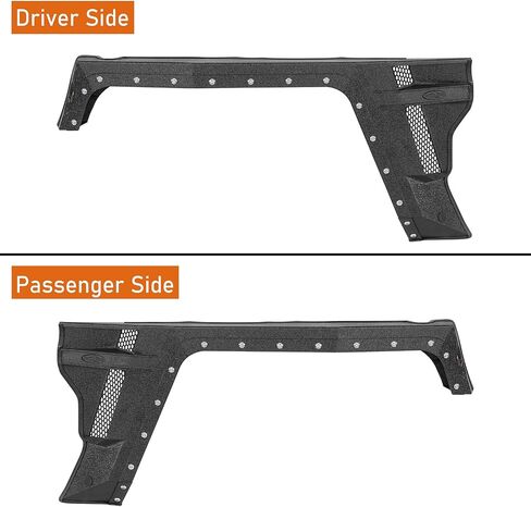 Hooke Road Bulwark JK Front Fender Flares w/Turn Signal Lights for 2007-2018 Jeep Wrangler JK & Unlimited 2/4 Doors, 2PCS Armor Style Steel Fenders in Saudi Arabia