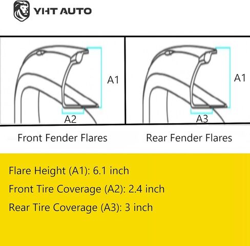 Yhtauto Pocket Style Fender Fender W/Hardware Kit متوافق مع Toyota Tundra 2007-2013 2nd Gen ، واقي غطاء العجلات القابل للطلاء ، الأمامي والخلفي ، مجموعة من 4 in Saudi Arabia