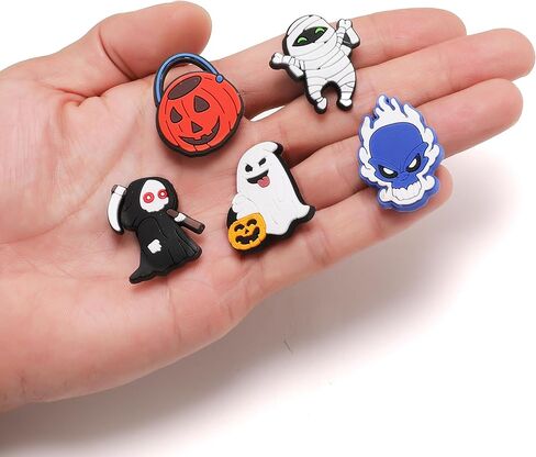 41 Pieces Pack, Halloween Shoes Charms Decorations Different No-Repeat Accessories Wristband Bracelet Girls Boys Teens Kids Birthday Party Favor Gifts in Saudi Arabia