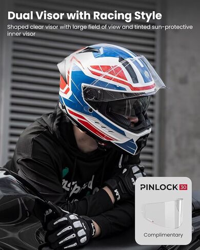 ILM دراجة نارية الخوذات الكاملة الخوذات النقطية للرجال للنساء مع قرعة مزدوجة Pinlock Insert Street Racing Cascos Para Motos Model MF568 in Kuwait