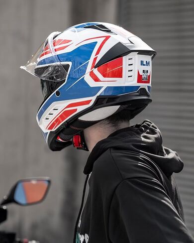 ILM دراجة نارية الخوذات الكاملة الخوذات النقطية للرجال للنساء مع قرعة مزدوجة Pinlock Insert Street Racing Cascos Para Motos Model MF568 in Kuwait