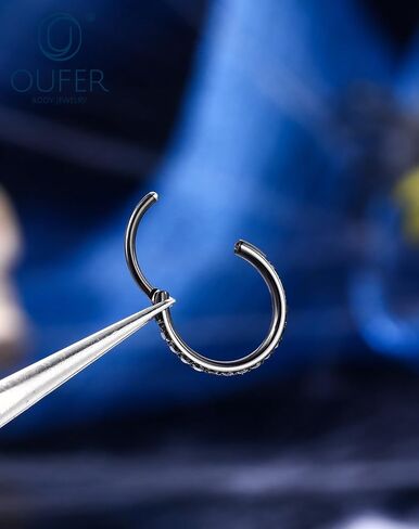 OUFER 20g Halloween Nose Rings Hoops, Black Hoop Nose Rings for Women, 316L Surgical Steel Hinged Segment Clicker, Daith Earrings Rook Tragus Helix Lip Piercing Jewelry 6/7/8mm in Saudi Arabia