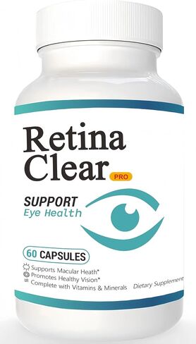 Retina Clear Pro Eye Health Support Supplement, 60 Capsules, with Vitamins and Minerals, Lutein and Bilberry Extract Supports Visual Clarity, Focus & Eye Fatigue Relief（1PC） in Saudi Arabia