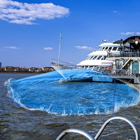 Nylon Monofilament Cast Net, American Style Hand Throwing Fishing Net with Iron Chain Weights for Saltwater and Freshwater, 3/8 Inches Mesh6FT… in Kuwait