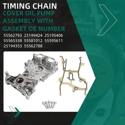 مجموعة مضخة زيت سلسلة التوقيت مع حشية Chevy Sonic/Cruze/Trax 11-20 ، لـ Buick Encore 13-17.4l ، OE 55562793،25199424،25195406،55565338،5581012،555956119435353،5555655338،5581012،555 in Kuwait