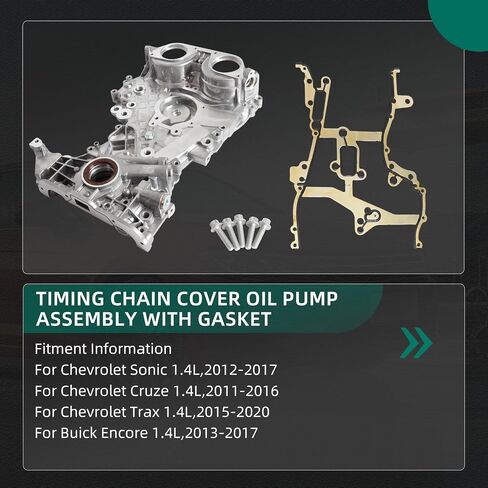 مجموعة مضخة زيت سلسلة التوقيت مع حشية Chevy Sonic/Cruze/Trax 11-20 ، لـ Buick Encore 13-17.4l ، OE 55562793،25199424،25195406،55565338،5581012،555956119435353،5555655338،5581012،555 in Kuwait