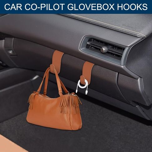 Car Co-Pilot Glovebox Hooks, Glove Box Organizer for Car, Anti-Scratch Vehicle Passenger Seat Storage Hanger, Auto Accessories Auto Glove Box Front Seat Hook for SUV Sedan Truck (Black) in Saudi Arabia