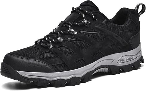 Men's Fashion Waterproof Hiking Shoes Leather Comfortable Lace Up Lightweight Anti Slip Low Tops Outdoor Walking Work Shoes Trail Running for Men in Saudi Arabia
