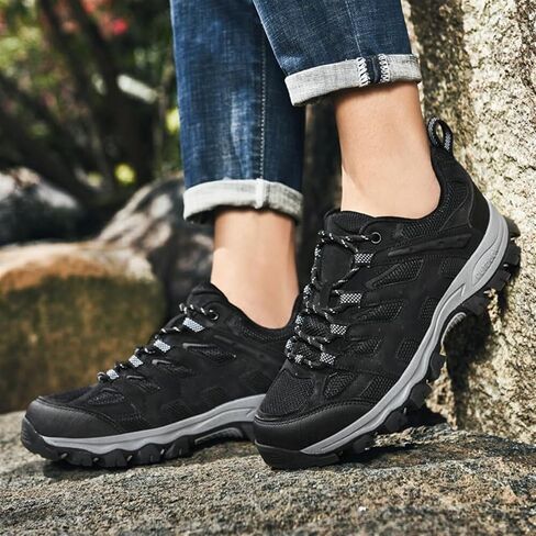 Men's Fashion Waterproof Hiking Shoes Leather Comfortable Lace Up Lightweight Anti Slip Low Tops Outdoor Walking Work Shoes Trail Running for Men in Saudi Arabia