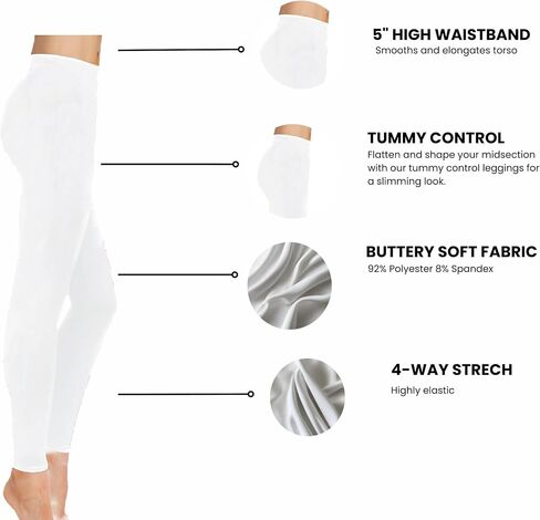 Black Leggings for Women, Buttery Soft, High Waisted Yoga Pants, Tummy Control, Casual Everyday Wear in Saudi Arabia