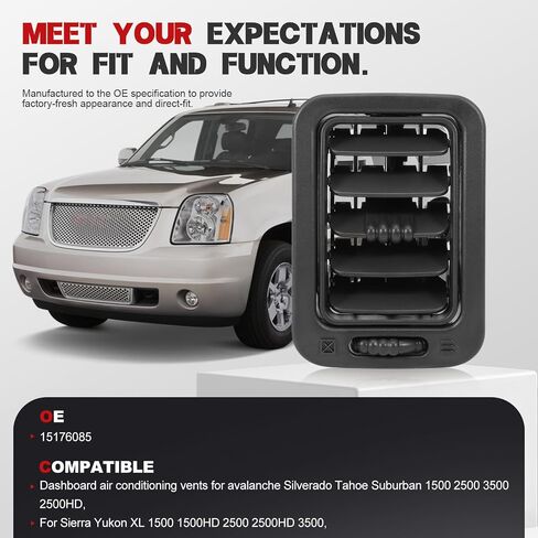 99-06 Dashboard Air Vent Dust AC Heater Outlet Outlet Grille لـ Avalanche Silverado Tahoe Suburban Sierra Yukon Escalade استبدال 15176085 رمادي داكن in Kuwait