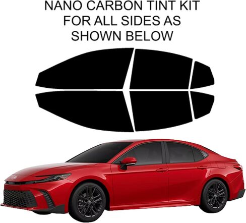Nano Carbon Window Lint بشكل احترافي لتويوتا كامري 2025 جميع الكتل الجانبية من الأشعة فوق البنفسجية 99 ٪ ، مجموعة الكربون المهنية 6 PCS (35 ٪ الكل) in Kuwait