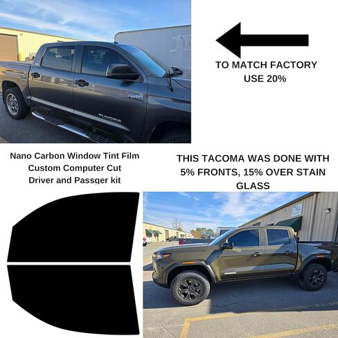 Precut Tint Kit Film Nano Carbon Film for Toyota Tacoma 2017-2023 Driver and Passenger Windows Custom in Kuwait