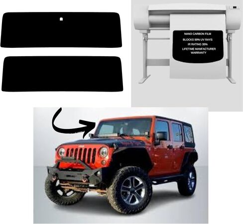 Premium Nano Carbon Professional Window Tint تناسب Jeep Wrangler 2011-2017 Film Film Film Film Factory Fact Form For Faximum Feat Compluction وخصوصية (15 ٪ مع قطع) in Kuwait
