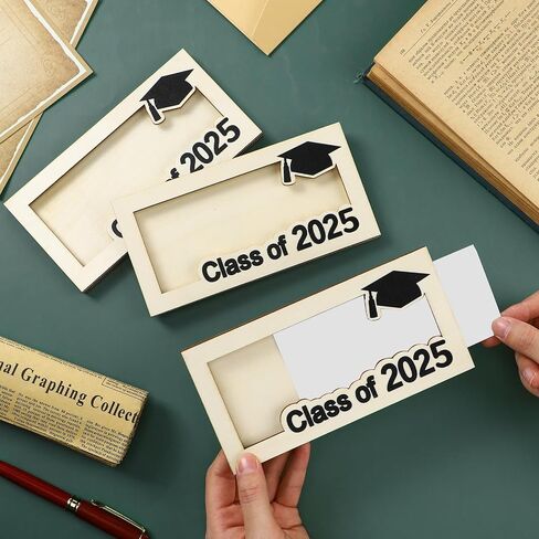 3 Pcs Graduation Money Gift Holder Wooden Graduation Card Box Cash Holder Class of 2024 Cash Envelope Money Wallet Senior Money Gift DIY Money Holder Birthday Present for Grad (Grad) in Saudi Arabia