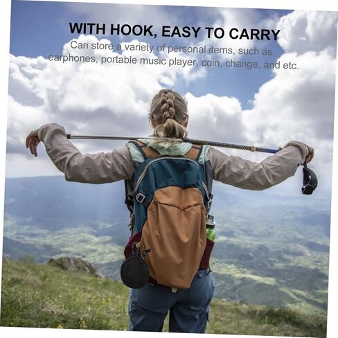 DECHOUS Portable Headphone Storage Bag Waterproof Outdoor Sports Pouch Multi-functional Polyester Earphone Case Carabiner for Travel and Hiking in Saudi Arabia