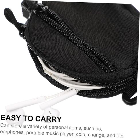 DECHOUS Portable Headphone Storage Bag Waterproof Outdoor Sports Pouch Multi-functional Polyester Earphone Case Carabiner for Travel and Hiking in Saudi Arabia