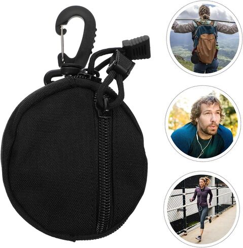 DECHOUS Portable Headphone Storage Bag Waterproof Outdoor Sports Pouch Multi-functional Polyester Earphone Case Carabiner for Travel and Hiking in Saudi Arabia