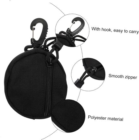 DECHOUS Portable Headphone Storage Bag Waterproof Outdoor Sports Pouch Multi-functional Polyester Earphone Case Carabiner for Travel and Hiking in Saudi Arabia