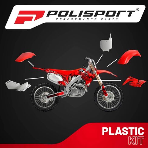 Polisport Motocross (MX) Replica Plastic Kit for Honda CR 85R (2003-07) Dirt Bike – OEM Quality, Durable, Flexible & Perfect Fit – Red/White in Saudi Arabia