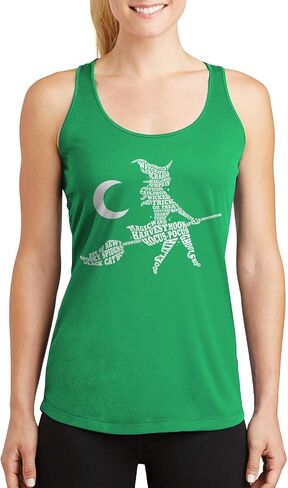 Threadrock Women's Witch Halloween Typography Racerback Tank Top in Saudi Arabia