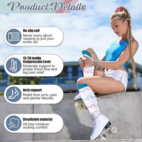 12 Pairs Compression Sock for Nurse Women Men Wide Calf Circulation Compress Stocking Bulk for Surgical Tech Week in Saudi Arabia