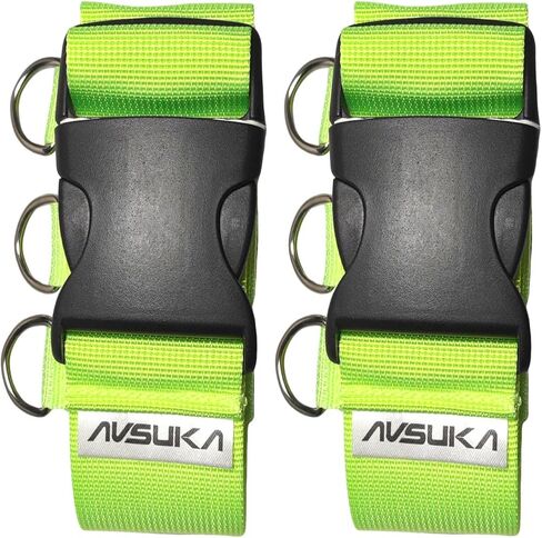 Adjustable Luggage Straps with Buckle 2pcs, Heavy-Duty Suitcase Straps for Travel,Durable Packing Straps2 x 9.8' Black in Saudi Arabia