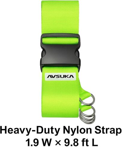 Adjustable Luggage Straps with Buckle 2pcs, Heavy-Duty Suitcase Straps for Travel,Durable Packing Straps2 x 9.8' Black in Saudi Arabia