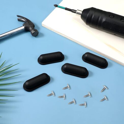 وسادات استبدال الأمتعة 4pcs مع مسامير ، 2.24 × 0.94 بوصة أمتعة بلاستيكية جانب الجانب السفلي للحقيبة الصلبة (أسود) in Kuwait