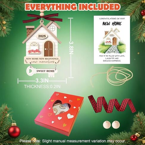 2025 New Home Ornament - Wooden Housewarming Gift لأصحاب المنازل والأزواج والأصدقاء - منزل جديد جديد بداية عيد الميلاد زخرفة البيت in Kuwait
